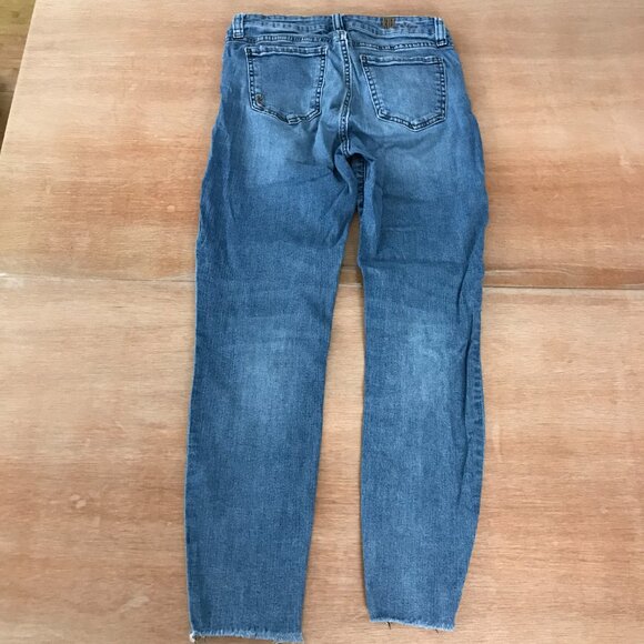 Kut from the Kloth Jeans Women Size 4 Blue Denim Raw Cuff Mid Rise Medium Wash - Picture 2 of 9